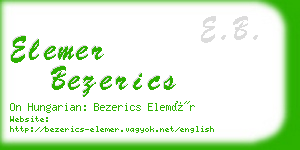 elemer bezerics business card